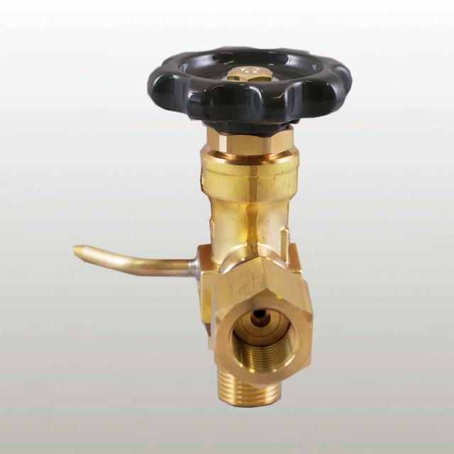 G-12-AS型 一般高圧ガス配管用 黄銅製 バックシート式 圧力計元弁（アングル型、4mm）