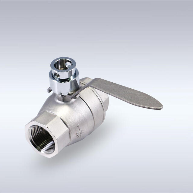 TSS-124型 PCW禁油仕様 RoHS2.0対応 キーロック機能付き ロックアウト フルボア相当 ステンレス製ボールバルブ（08A～50A）