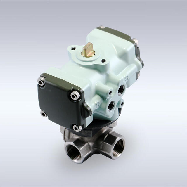 LAS-307型 ステンレス製 小型空圧自動3方ボールバルブ（08A～25A）