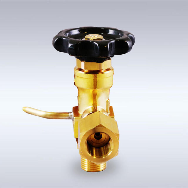 G-12-AS型 一般高圧ガス配管用 黄銅製 バックシート式 圧力計元弁（アングル型、4mm）