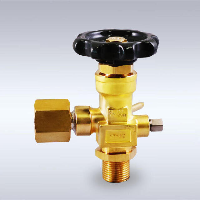 G-12-AS型 一般高圧ガス配管用 黄銅製 バックシート式 圧力計元弁（アングル型、4mm）