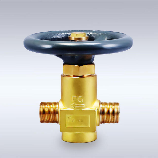 P-110-R型 一般高圧ガス配管用 黄銅製バックシートバルブ（ストレート型、10mm）