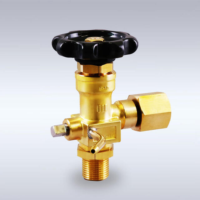 G-12-AS型 一般高圧ガス配管用 黄銅製 バックシート式 圧力計元弁（アングル型、4mm）